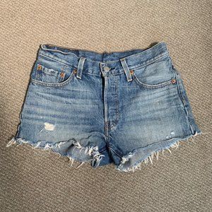 Levi's Cut Off Distressed Denim Shorts Size 2 or Size 25/26